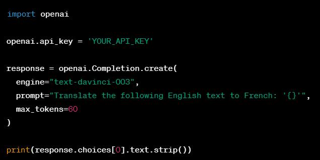 example using Python and the OpenAI API