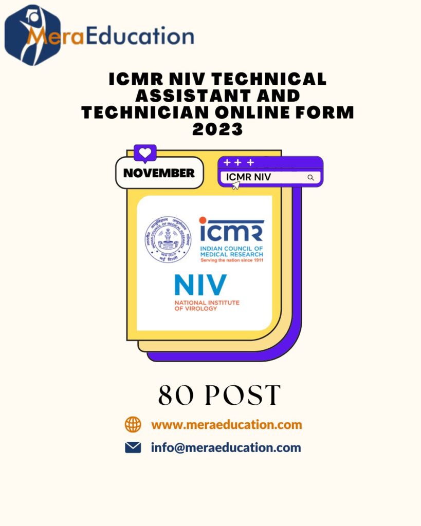 ICMR National Institute of Virology Recruitment 2023