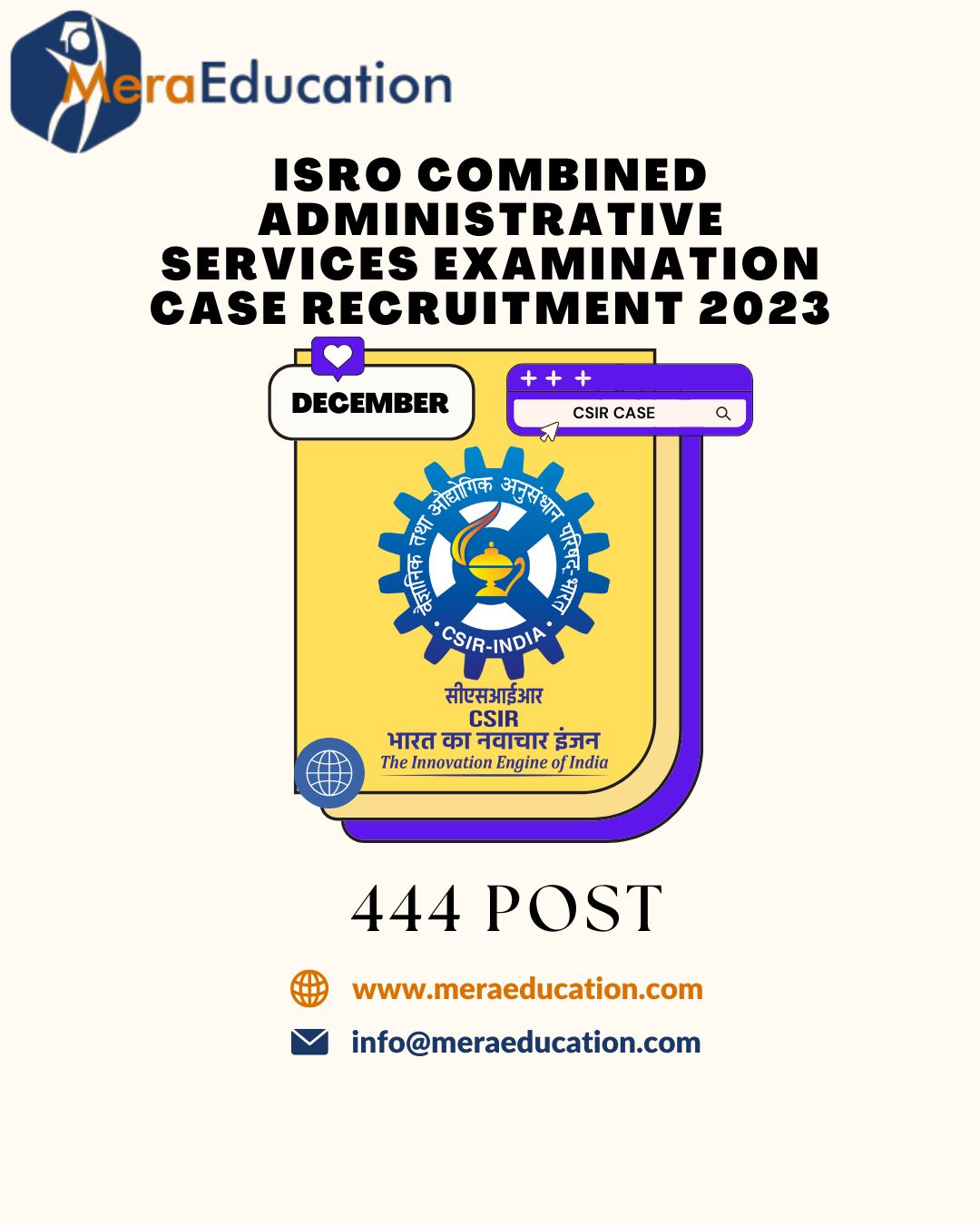 ISRO Combined Administrative Services Examination CASE Recruitment 2023