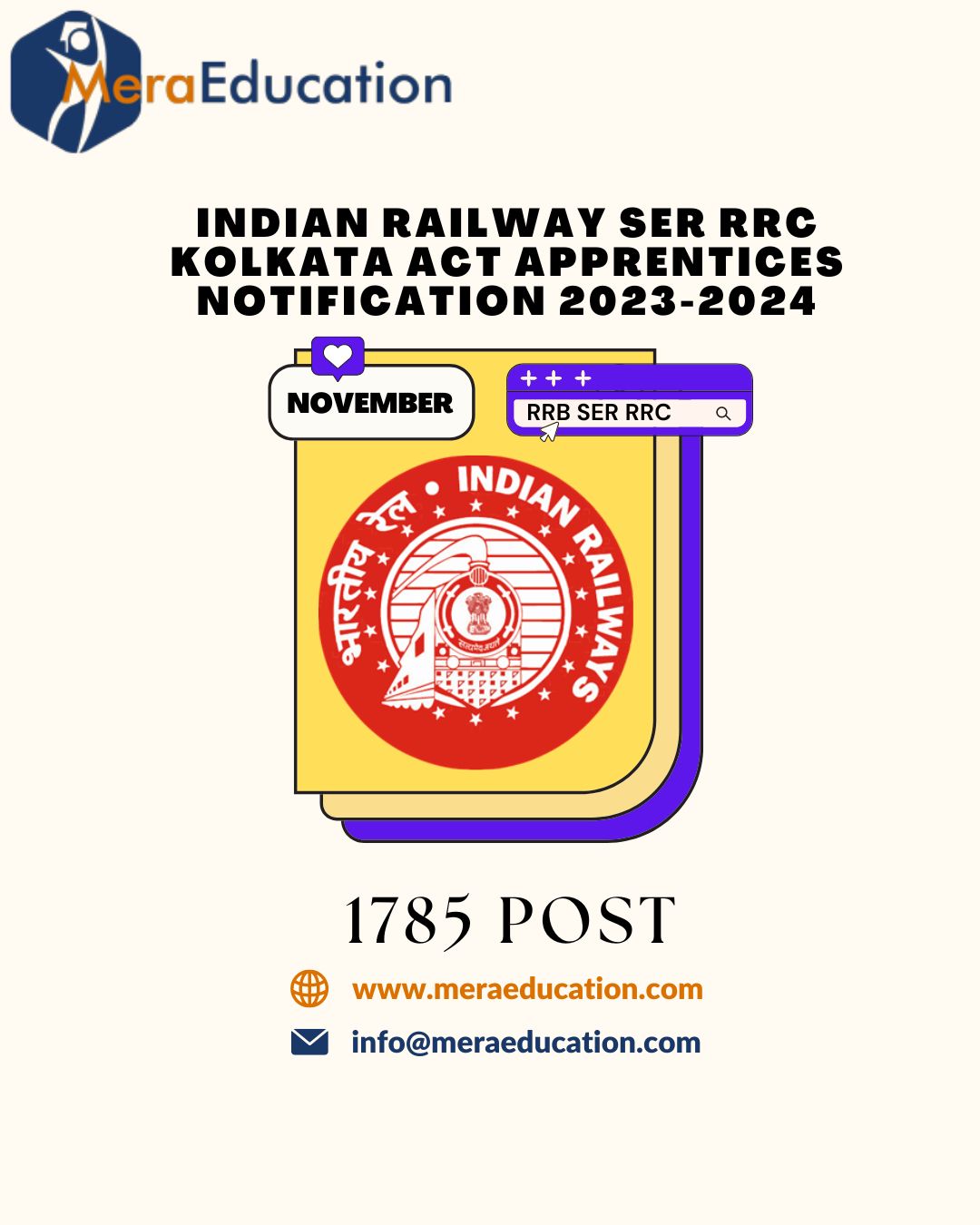 Indian Railway SER RRC Kolkata Act Apprentices