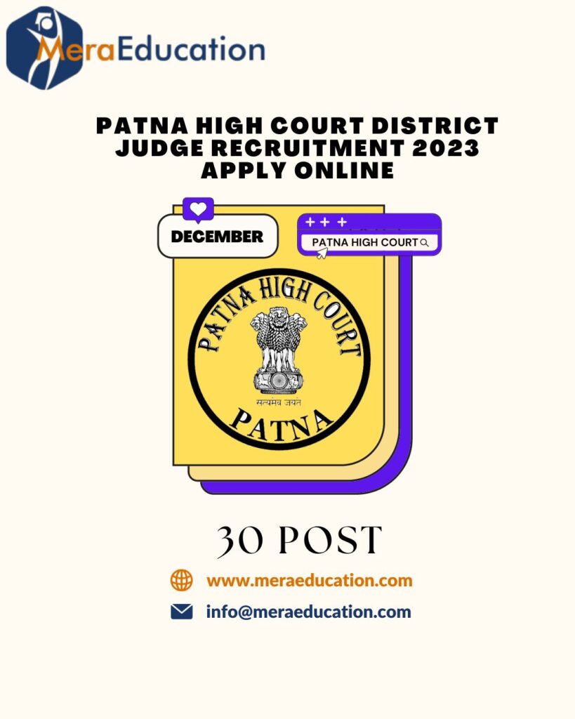 Patna High Court District Judge Recruitment 2023 Apply Online