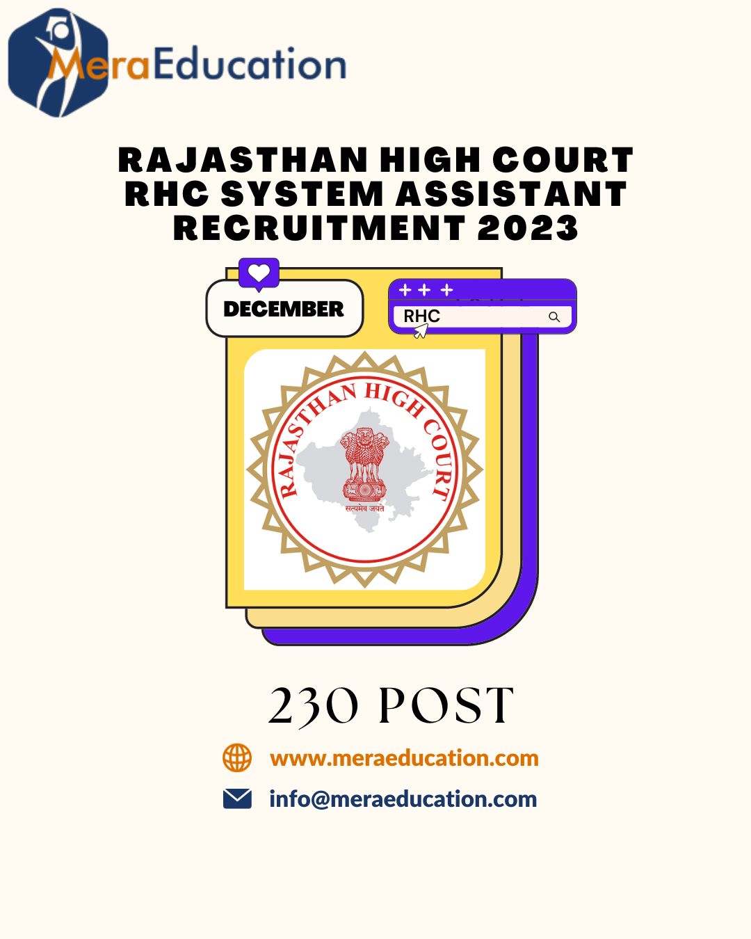 Rajasthan High Court RHC System Assistant Recruitment