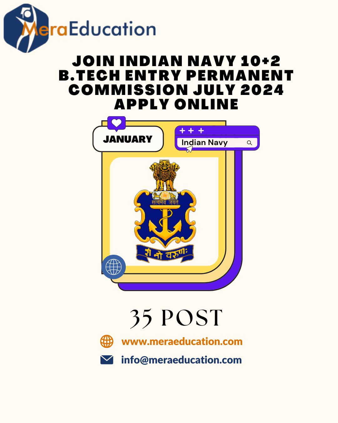 Join Indian Navy 10+2 B.Tech Entry Permanent Commission