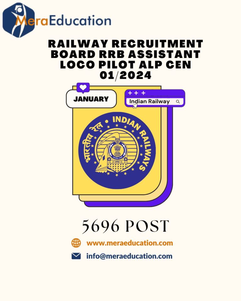 Railway Recruitment Board RRB Assistant Loco Pilot ALP CEN 01/2024