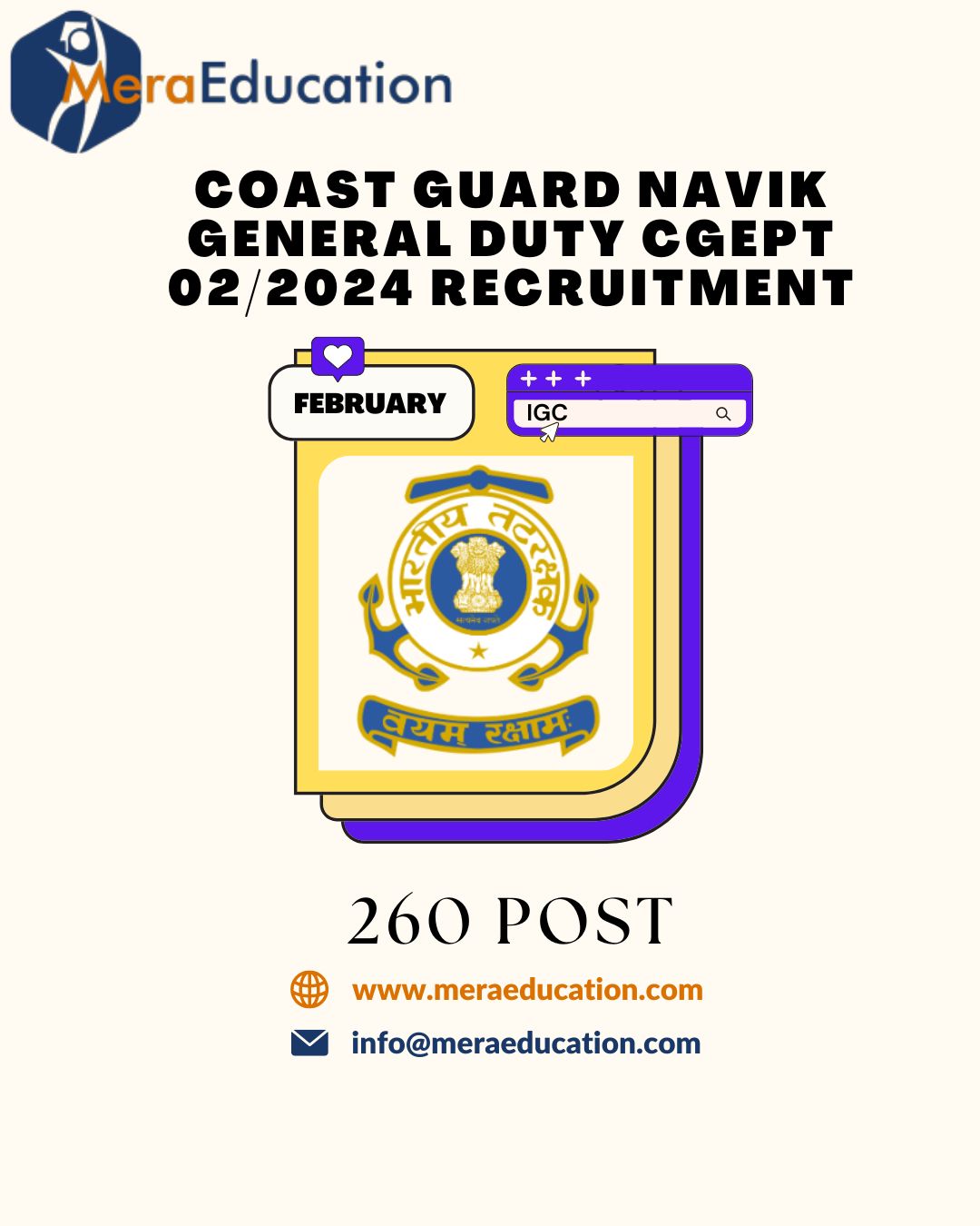 Indian Coast Guard Navik GD Branch Recruitment 2024