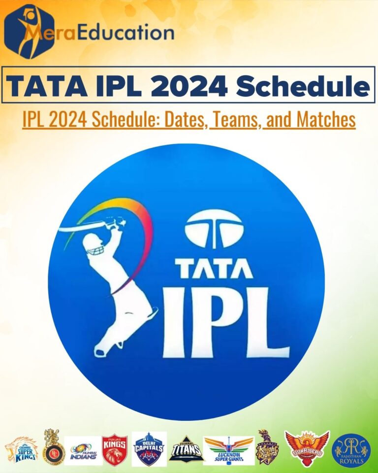 MeraEducation TATA IPL 2024 Schedule