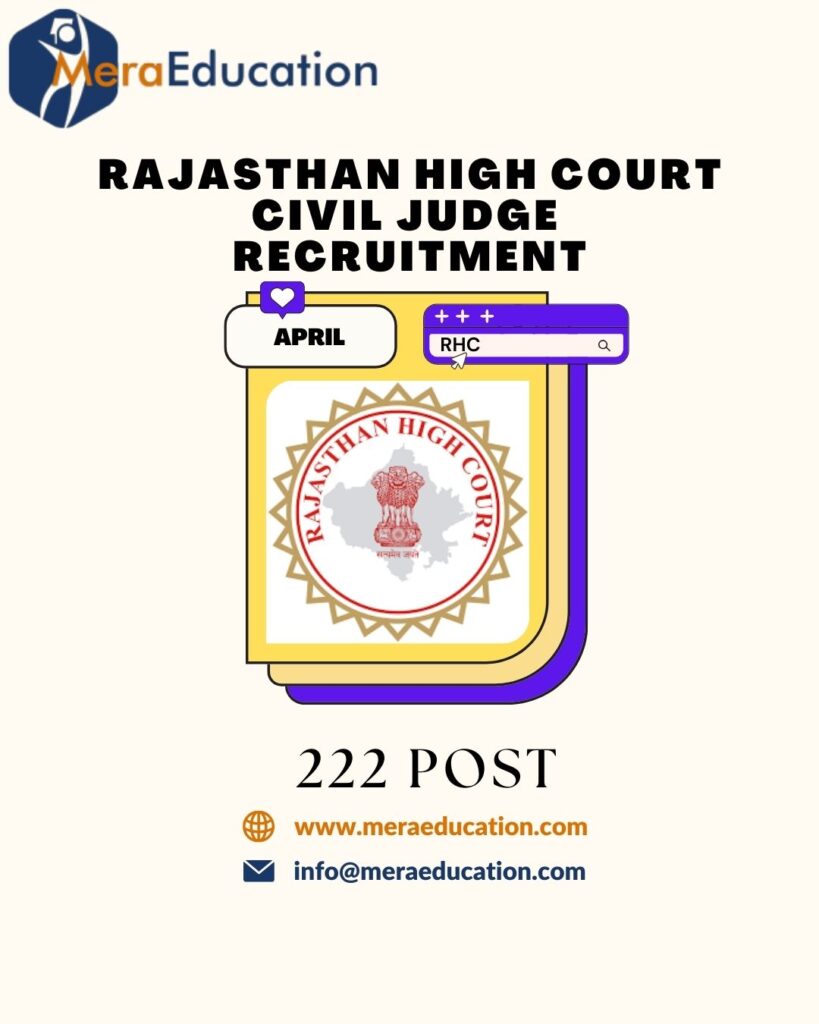 Rajasthan High Court RHC Civil Judge Recruitment 2024